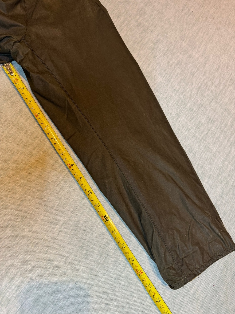 Barbour Dark Olive Waxed Field Jacket with Tan Cord Collar - Picture 7 of 16